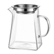 Чахай скляна прозора з ситечком "Скляне квадратне чайне море", 550 мл 9001 фото 1